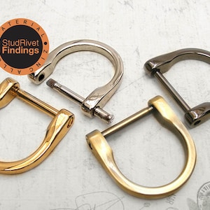 4pcs ZINC 1 inch (inside) D-Rings Screw In Shackle Horseshoe U Shape D Ring Bag Purse Strap findings