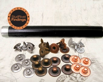 Remaches lavables para vaqueros y mezclilla SETTER Herramienta para manualidades de cuero a presión con remache de 9,5 mm de latón