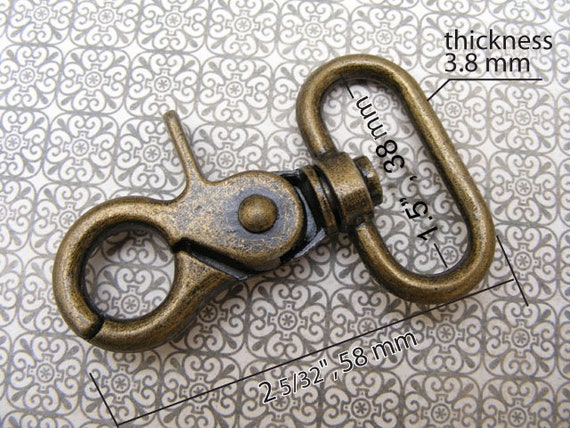 4 Pcs 3/41.5 Strap ANTIQUE BRASS Trigger Snap Hook for Bag, Purse and Craft  Making Lobster Swivel Clasps 