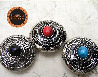 4PCS 26mm ZINC conchos Vintage ornament with turquoise Leathercrafts screw back Craft Rivet Stud