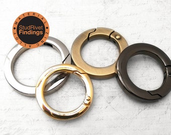 4pcs BIG FLAT O-Rings Openable Spring Ring Snap Clip Trigger Key ring Buckle Purse Hardware