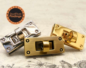 2pcs 16 x 35mm REGTANGULAR Purse twist lock / clutch lock /latch lock / latch / clutch purse lock