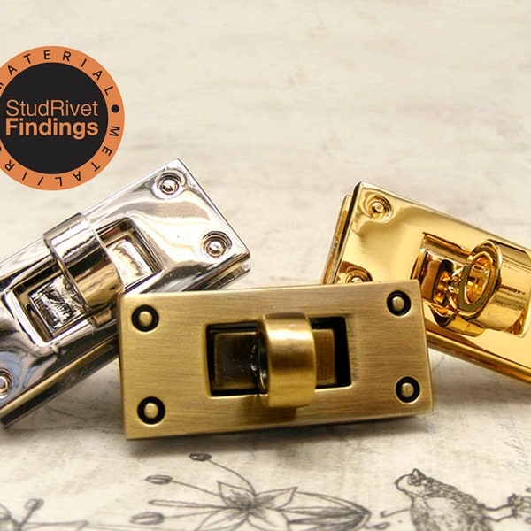 2pcs 16 x 35mm REGTANGULAR Purse twist lock / clutch lock /latch lock / latch / clutch purse lock
