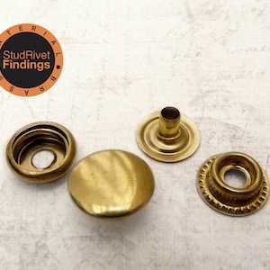 BRASS 15mm SNAPS Fasteners Press Stud Poppers Ring Socket