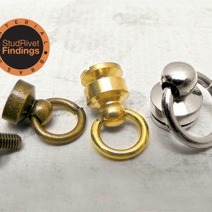BRASS O-ring Chain Wallet Connector Ball Post Screwback Concho Leather Craft