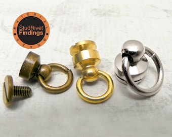 BRASS O-ring Chain Wallet Connector Ball Post Screwback Concho Leather Craft