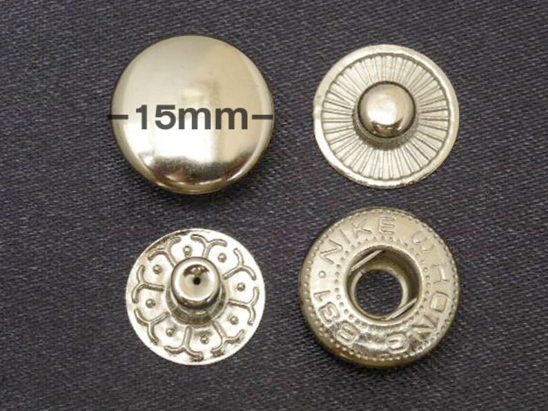 10 Sets 15mm 19/32 Nickel Cap SNAP Button Fastener VT10 Etsy