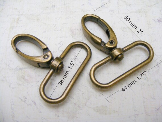 4pcs big bronze tone jewelry clasp 1.5/" brass tone swivel lobster clasp