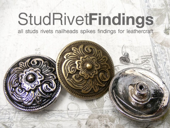 2 Piece Concho Screw Rivets Studs For Screws Studs Ornamental Flower 30 MM