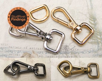 4sets 16mm 5/8" ZINC ALLOY push gate hook Swivel hook and D rings For Bag, Purse Strap