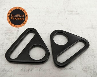 4pcs 1" (strap wide) MATTE Black Triangle Rings Buckles Strap Findings Leather Purse Bag Making