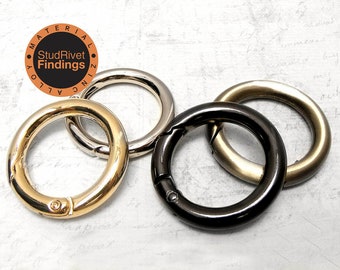 4pcs 39mm (1 1/2") O-Rings Openable Spring Ring Snap Clip Trigger Key ring Buckle Purse Hardware