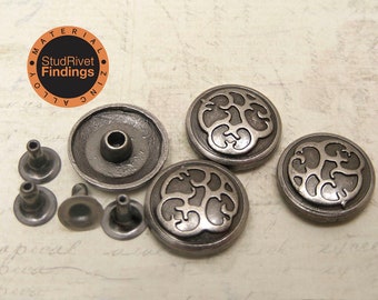 10 sets 15mm (19/32") ZINC ALLOY ornament leather craft Rapid Rivet Stud
