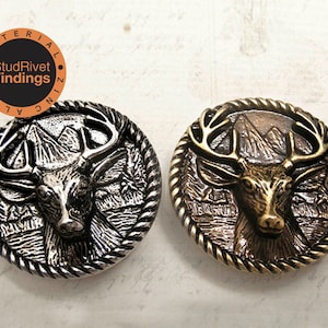 4PCS 35mm Zinc alloy conchos reindeer head Leathercrafts screw back Craft Rivet Stud