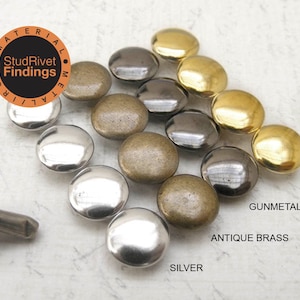 100 sets 4mm, 5mm, 6mm  FLAT Round Rapid Rivet Stud