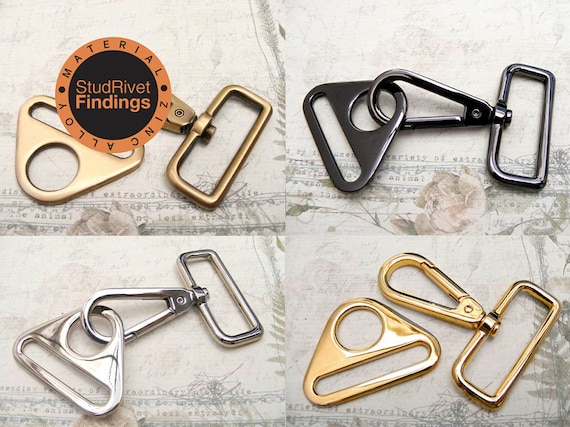 4sets ZINC Alloy Push Gate Swivel Snap Hook Clasps with Triangle Rings