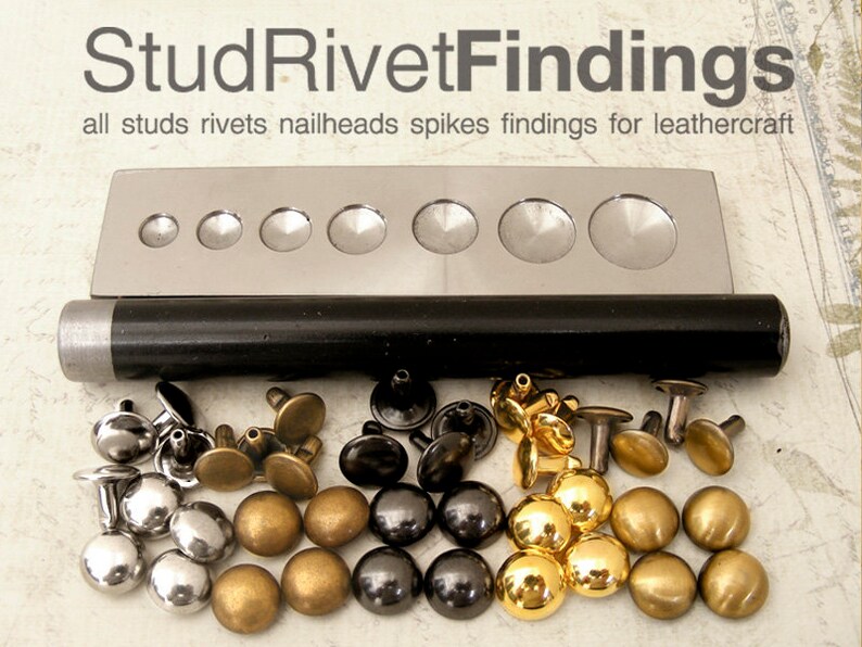 57mm Double Cap DOME Rivet SETTER tool Setter and Block Etsy