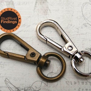 4pcs 1/2inch, 13mm (inside) Push Gate Snap Hook Lobster Swivel Clasps For Bag, Purse, tote