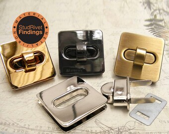 2pcs 1.25 inch SQUARE Purse twist lock / clutch lock /latch lock / latch / clutch purse lock