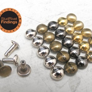 100 sets 4mm, 5mm double cap DOME Rivet Rapid Stud for bag, purse, jacket, jean, craft project