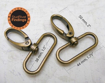 4pcs 0.75"- 1.5" strap antique brass Trigger Snap Hook Lobster Swivel Clasps For Bag, Purse Strap