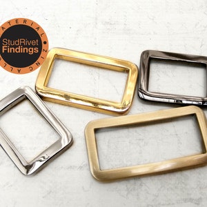 4 pcs 3/4 - 1 1/2" Zinc Alloy FLAT Rectangle Rings Purse Loop