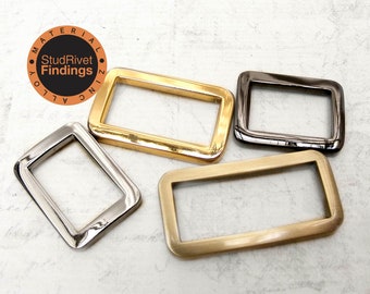 4 pcs 3/4 - 1 1/2" Zinc Alloy FLAT Rectangle Rings Purse Loop