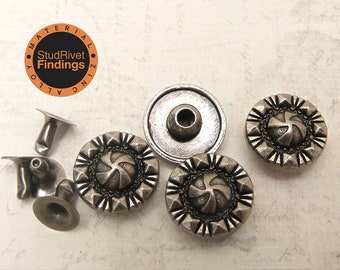 10 sets 12mm (1/2") ZINC ALLOY ornament leather craft Rapid Rivet Stud