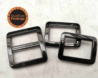 4 sets 3/4"-1 1/2"  FLAT Gunmetal Slide Triglide Buckle Adjuster with Rectangle Rings Purse Loop / Zinc Alloy