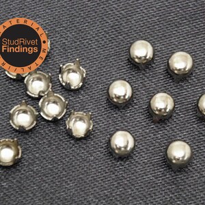 100 pcs 4mm Round  STUDS NAILHEADS Spike with 4 prongs