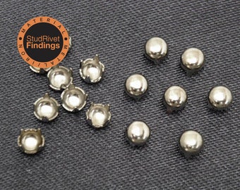 100 pcs 4mm Round  STUDS NAILHEADS Spike with 4 prongs