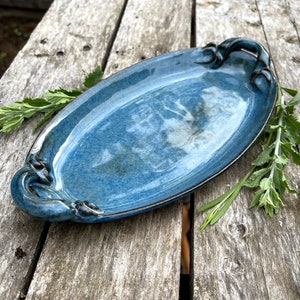 Oval Serving Platter in Sapphire Blue