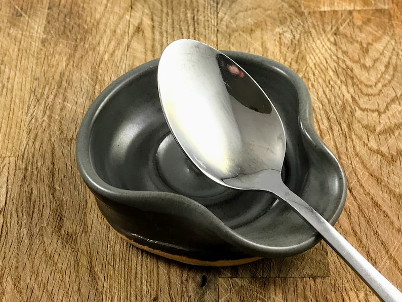Mini Tea Spoon Rest in Steel Grey Etsy