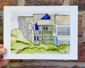 Watercolor Print: Annapolis, Maryland 5x7 inches, *print only not framed*