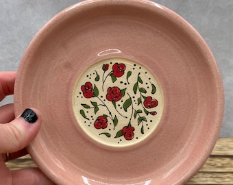 Hand Painted Decorative Plate: Roses