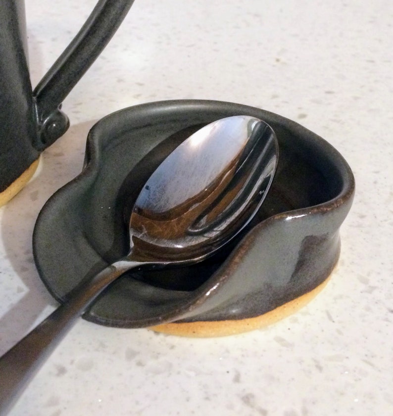 Mini Tea Spoon Rest in Steel Grey Etsy