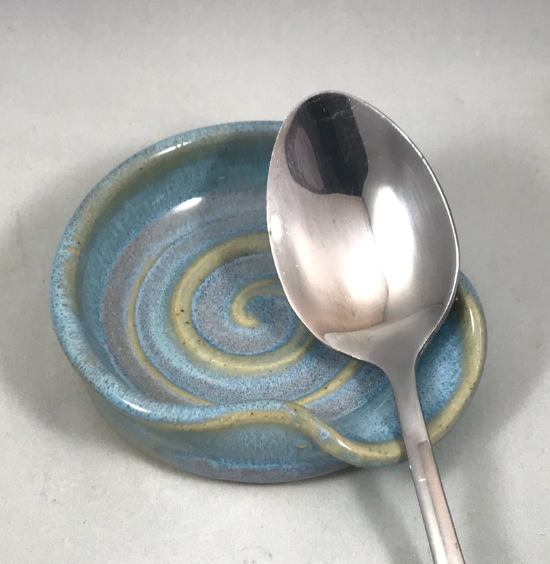 Mini Tea Spoon Rest in Opal Blue image 5