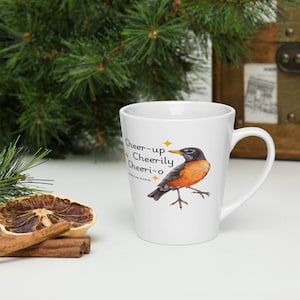 American Robin song bird Latte mug