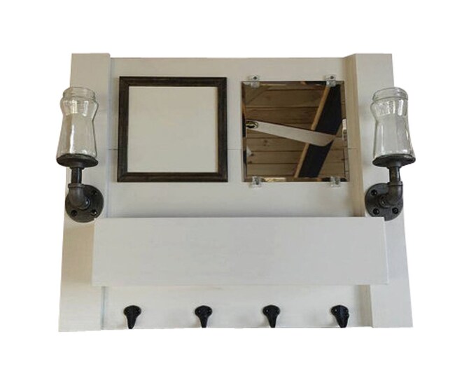 Mail Organizer Entryway Organizer Mirror Coat Rack Etsy