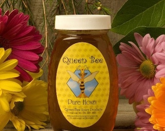 Queen Bee honey in Massachusetts 8 oz. jar