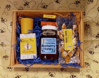 Blueberry Honey Beehive Gift Basket by Queen Bee Honey