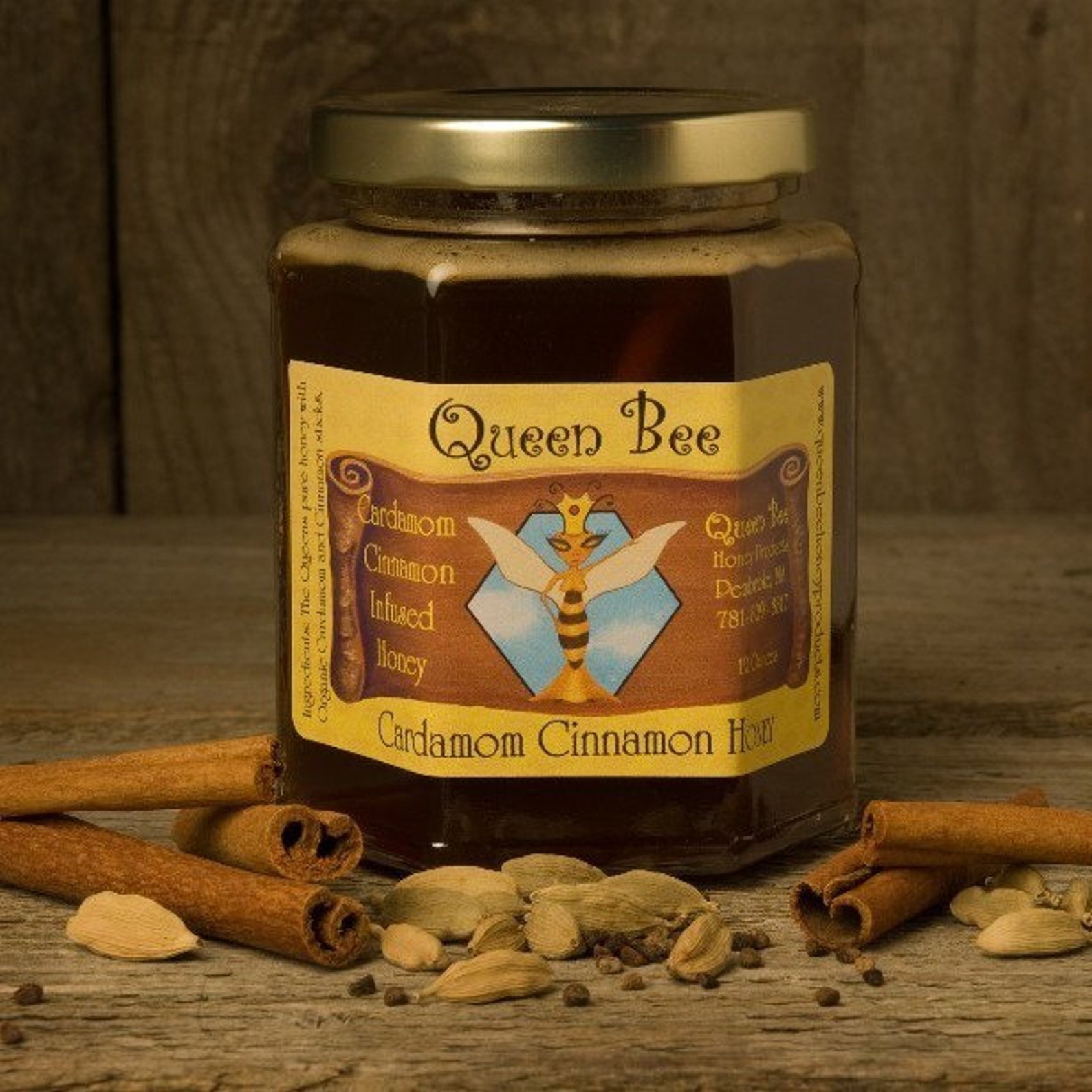 Cardamom Cinnamon Honey by Queen Bee Honey Products in Etsy