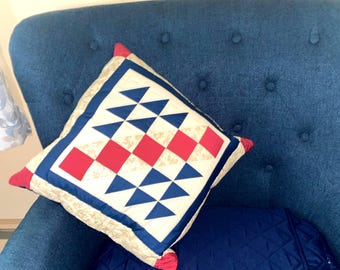 Quilted Patchwork Decorative  Accent Pillow