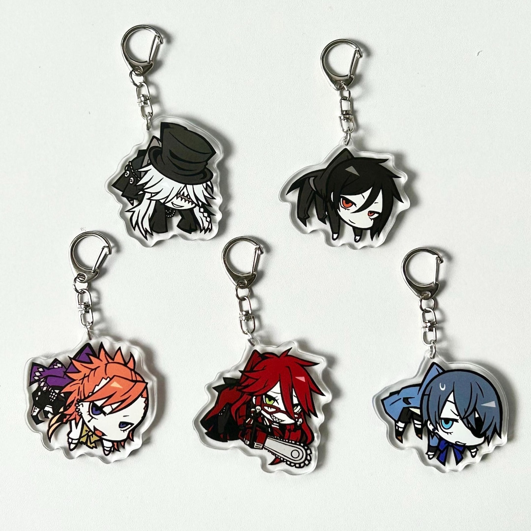 Black Butler Acrylic Keychain, Anime Keychain, Sebastian Michaelis ...