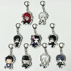 Black Butler Acrylic Keychain, Anime Keychain, Double Side Keychain, xSebastian Michaelis, Ciel Phantomhive, Anime Gift for Friend