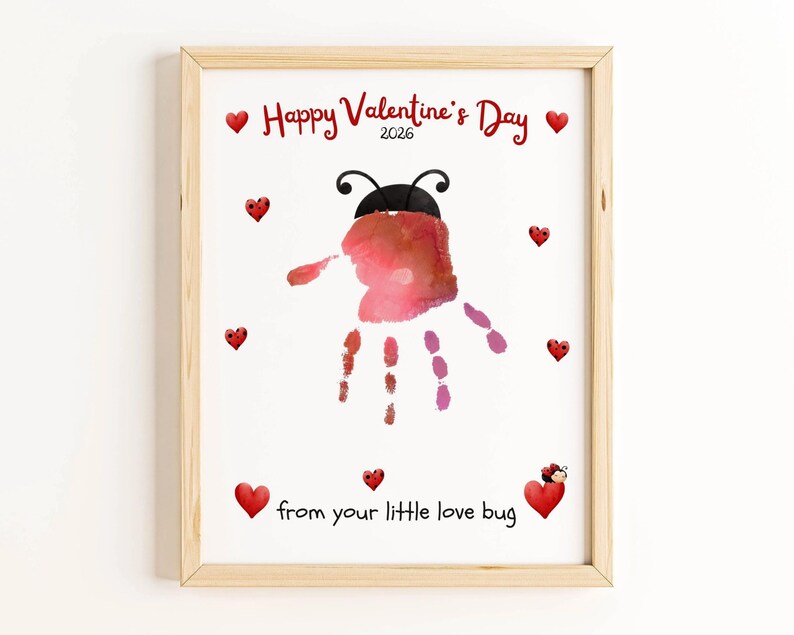 Valentines Day Handprint Craft. Footprint Keepsake Gift From Baby ...