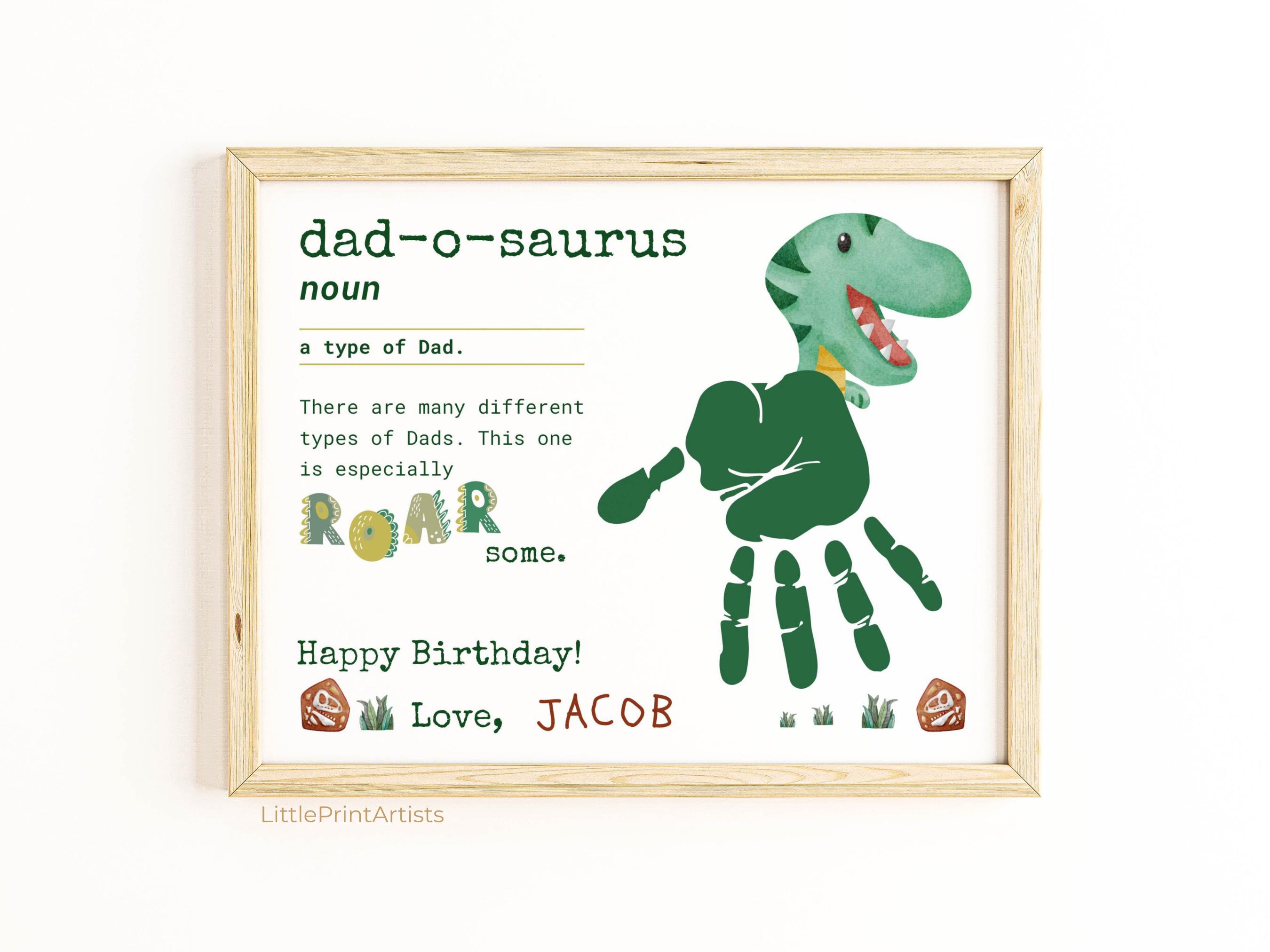 Arte de huellas de dinosaurio para papá. Tarjeta de cumpleaños para regalar  a tus hijos. Plantilla imprimible de huellas de dinosaurio para bebés y  niños en edad preescolar. - Etsy México, image size:2700x2025