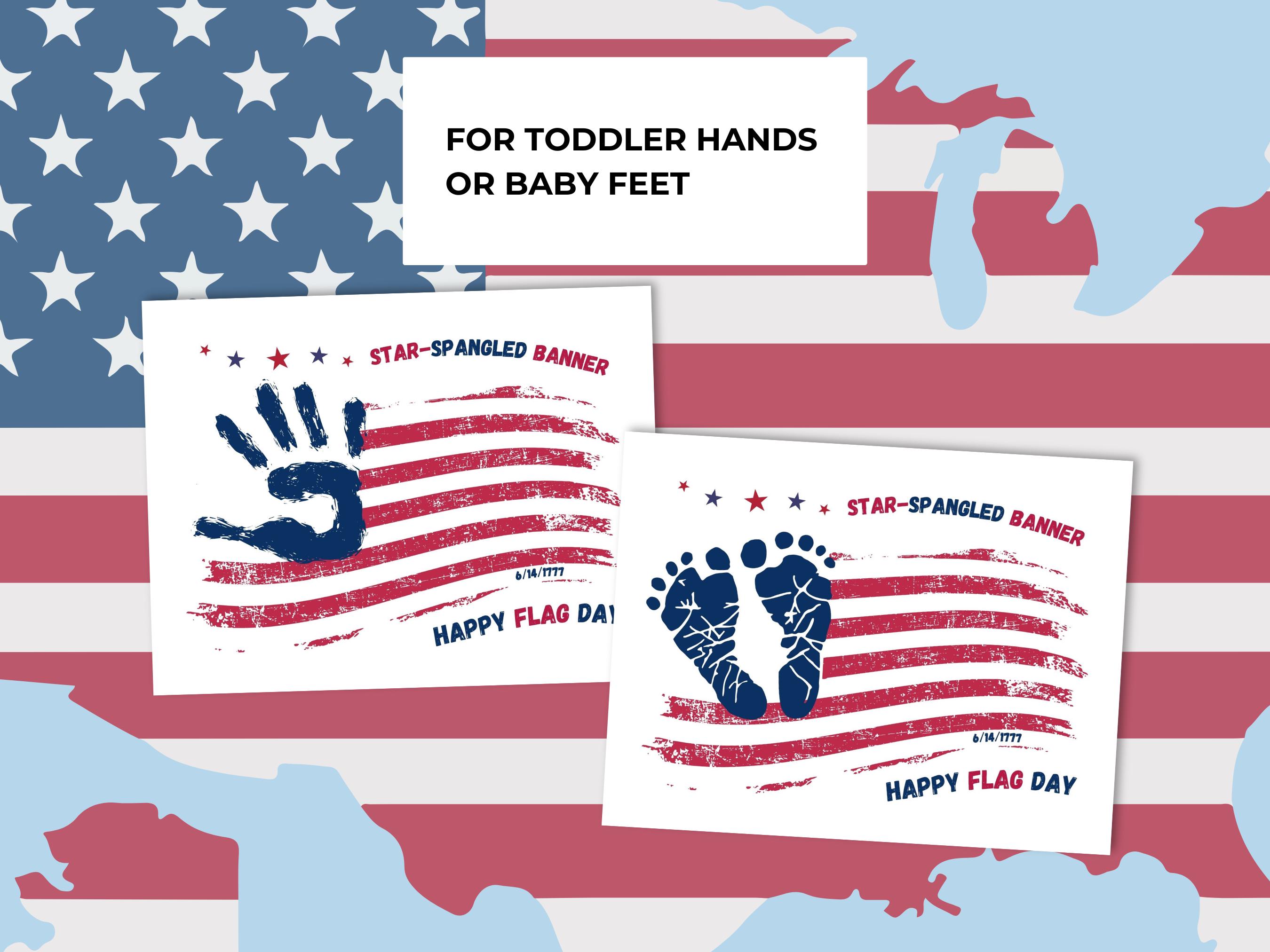 Flag Day Printable Handprint Craft Footprint Art Toddler Baby Kids ...