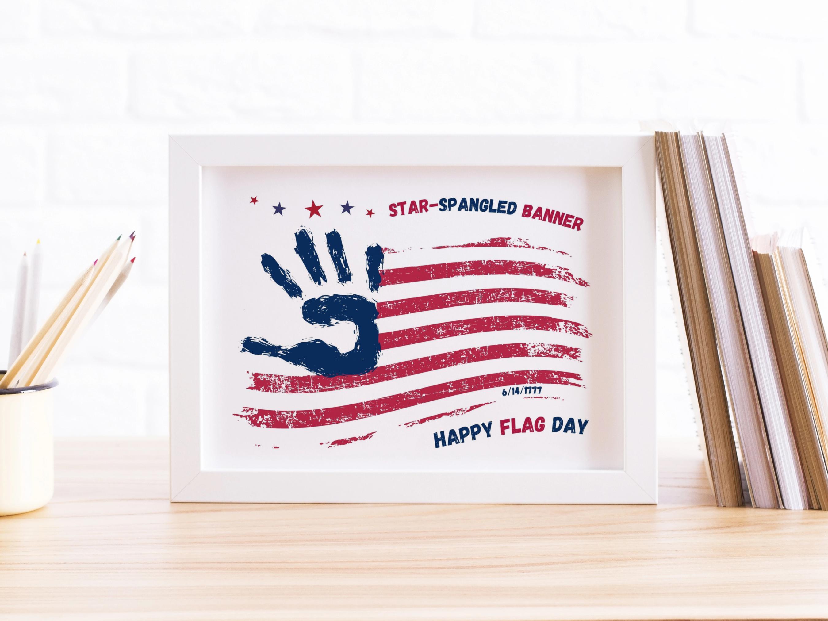 Flag Day Printable Handprint Craft Footprint Art Toddler Baby Kids ...