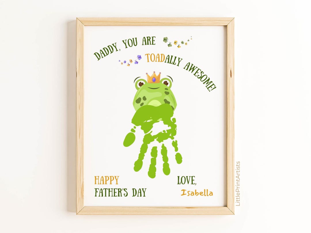 Father's Day Frog Handprint Craft. Gift From Kids for Toadally Awesome ...